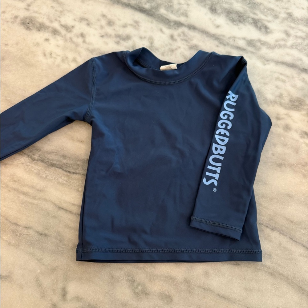 Rugged Butts Blue Long Sleeve Rashguard Swim Top